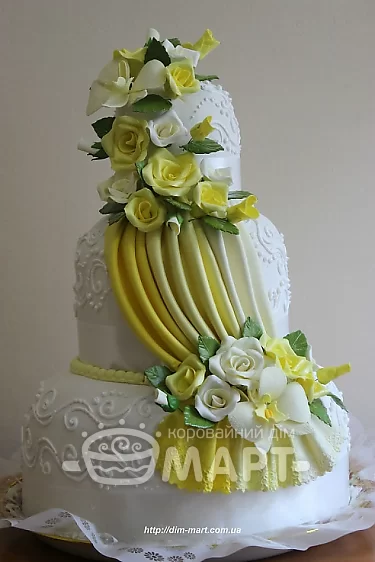 Короваї з мастичним оздобленням - Класичний шик Км8(жовтий)